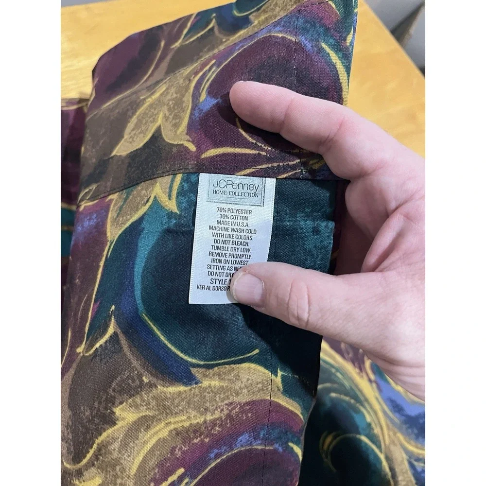 JCPenney Botanical Scroll Floral Teal‎ Gold Valance 84x18